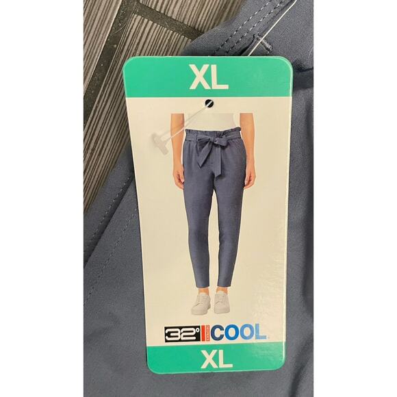 32 Degrees Women’s Tie Front Travel Pants Pockets Size XL Grisaille (Blue/Gray) - Picture 3 of 6